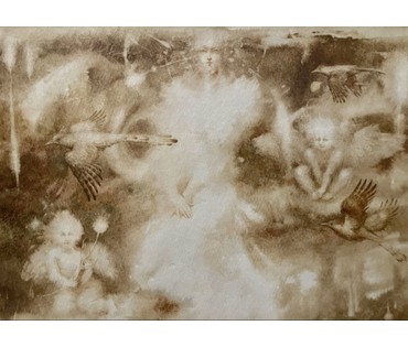 Каталожный Лукин В.В "Весна", 2007г. Бумага, акварель. Размер с рамой и паспарту 34х44см., без 20х30 см. № 3181 (артикул №3181) - фото №2