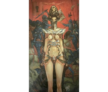 Лукин В.В "Амазонка", 2015г. Картон, масло. Размер 45х80 см. № 3187 (артикул №3187) - фото №1