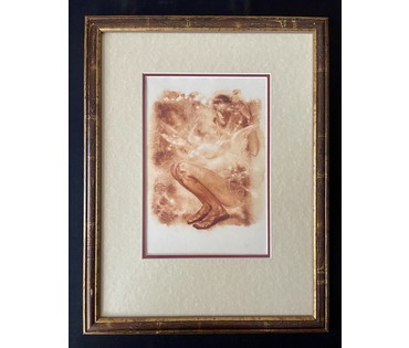 Каталожный Лукин В.В "Девственница", 2007г. Акварель. Размер с рамой и паспарту 34х44см., без 16х19 см. № 3189 (артикул №3189) - фото №1