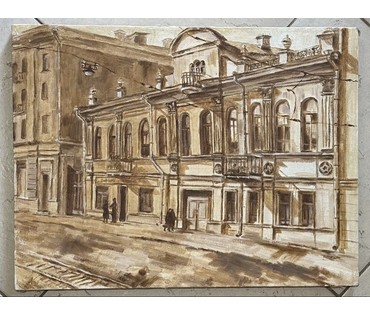 Меляшкевич Ф.Ф "Минск, ул. Мясникова". Холст, масло. Размер 46,5х 35,5 см. № 3202 (артикул №3202) - фото №1