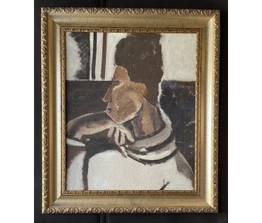 Кищенко А.М "У окна", 1970г. Холст, масло, ДВП. Размер с рамой 56х65 см. № 3217 (артикул №3217) - фото №1