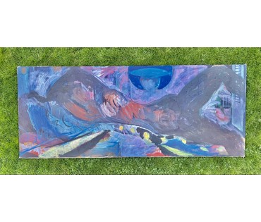 Кищенко А.М "Ночь", 1994г. Холст, масло. Размер 80х200 см. № 3226 (артикул №3226) - фото №4