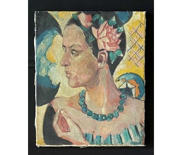 Каталожный, ранний Кищенко А.М "Портрет Лены", 1989г. Холст, масло. Размер 46х38 см. № 3227 (артикул №3227) - фото №2