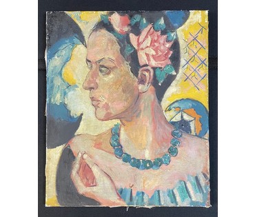 Каталожный, ранний Кищенко А.М "Портрет Лены", 1989г. Холст, масло. Размер 46х38 см. № 3227 (артикул №3227) - фото №3
