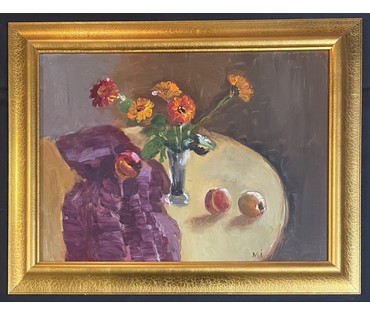 Исаёнок М.И "Кветкі", 1978г. Картон, масло. Размер с рамой 55х71,5 см. № 3236 (артикул №3236) - фото №2