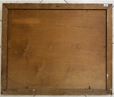 Пейзаж. Европа, начало 20 века. Подпись автора. Дерево, масло. Размер с рамой 56,5х46, 5 см. № 3251 (артикул №3251) - фото №2