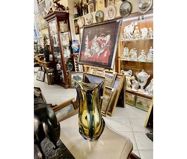 Ваза. Чехия. Автор Karel Zemek (1909-1965) Стекло с элементами бульгазе. Высота 29 см. № 3260 (артикул №3260) - фото №5