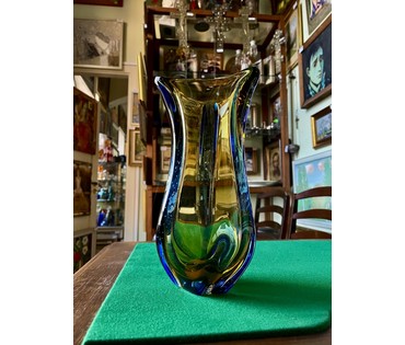 Ваза. Чехия. Автор Karel Zemek (1909-1965) Стекло с элементами бульгазе. Высота 29 см. № 3260 (артикул №3260) - фото №3