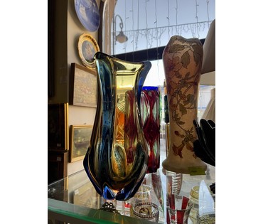 Ваза. Чехия. Автор Karel Zemek (1909-1965) Стекло с элементами бульгазе. Высота 29 см. № 3260 (артикул №3260) - фото №6