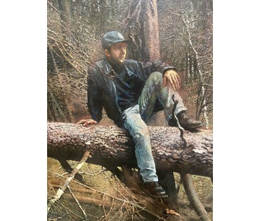 Казаков Б.И "Долина ветров. Иван", 2004г. ДВП. масло. Размер 80х80 см. № 3270 (артикул №3270) - фото №5