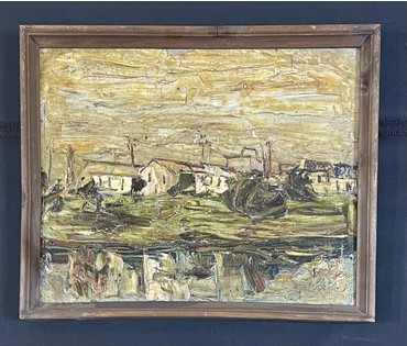 Мара Алесь. Марочкин А.А. Пейзаж, 1974г. Холст, масло, в родной раме. Размер 44,4х54,5 см. № 3281 (артикул №3281) - фото №1