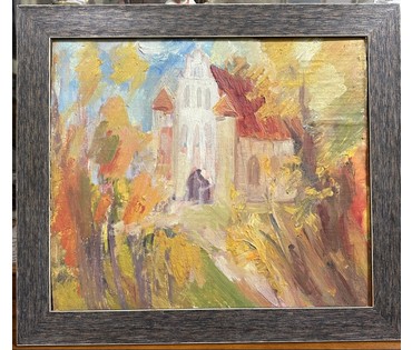Матиевич О.Н. Пейзаж, картон, масло. Размер 35х39 см. № 3282 (артикул №3282) - фото №1