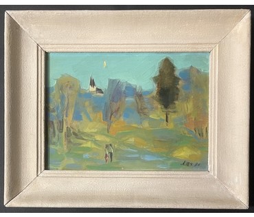 Щемелёв Л.Д "Вясна ў Раўбічах", 1990г. Размер в раме 38,5х47,5 см., без 25х35 см. № 3286 (артикул №3286) - фото №2