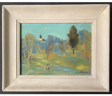 Щемелёв Л.Д "Вясна ў Раўбічах", 1990г. Размер в раме 38,5х47,5 см., без 25х35 см. № 3286 (артикул №3286) - фото №3