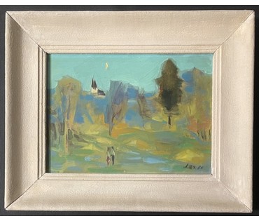 Щемелёв Л.Д "Вясна ў Раўбічах", 1990г. Размер в раме 38,5х47,5 см., без 25х35 см. № 3286 (артикул №3286) - фото №7