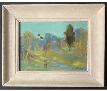 Щемелёв Л.Д "Вясна ў Раўбічах", 1990г. Размер в раме 38,5х47,5 см., без 25х35 см. № 3286 (артикул №3286) - фото №6