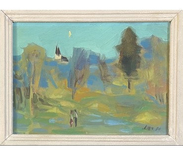 Щемелёв Л.Д "Вясна ў Раўбічах", 1990г. Размер в раме 38,5х47,5 см., без 25х35 см. № 3286 (артикул №3286) - фото №9