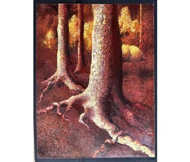 Казаков Б.И "День угасает". 1995г. Оргалит, масло. Размер 81х61,5 см. № 3287 (артикул №3287) - фото №3