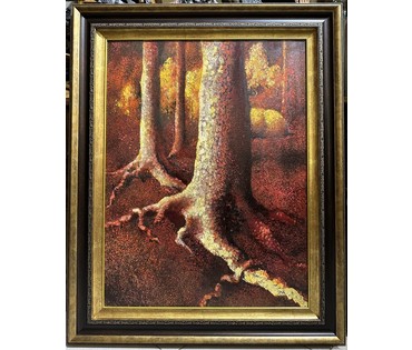 Казаков Б.И "День угасает". 1995г. Оргалит, масло. Размер 81х61,5 см. № 3287 (артикул №3287) - фото №1