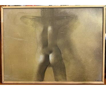 Казаков Б.И "У стены", 1998г. ДВП, масло. Размер 60х80 см. № 3291 (артикул №3291) - фото №1