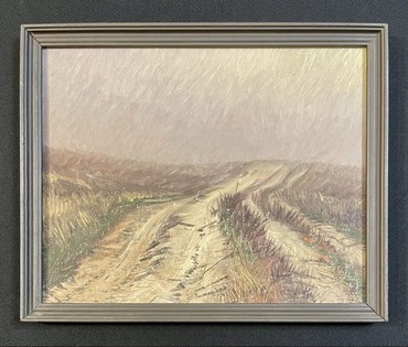 Шкарубо В.Ф "Дорога", 1996г. ДВП, масло. Размер 32х26см. с рамой 41,5х35,5 см.№ 3310 (артикул №3310) - фото №3