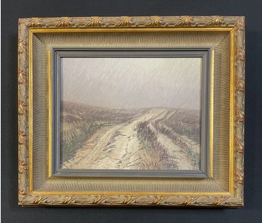 Шкарубо В.Ф "Дорога", 1996г. ДВП, масло. Размер 32х26см. с рамой 41,5х35,5 см.№ 3310 (артикул №3310) - фото №5