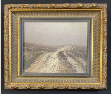 Шкарубо В.Ф "Дорога", 1996г. ДВП, масло. Размер 32х26см. с рамой 41,5х35,5 см.№ 3310 (артикул №3310) - фото №6