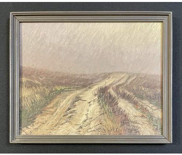 Шкарубо В.Ф "Дорога", 1996г. ДВП, масло. Размер 32х26см. с рамой 41,5х35,5 см.№ 3310 (артикул №3310) - фото №2