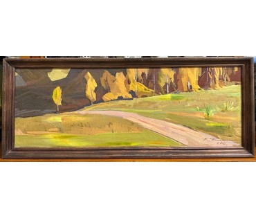 Данелия П.А "Дорога", 1967г. Холст, масло. Размер 91х36,5 см. № 3312 (артикул №3312) - фото №1