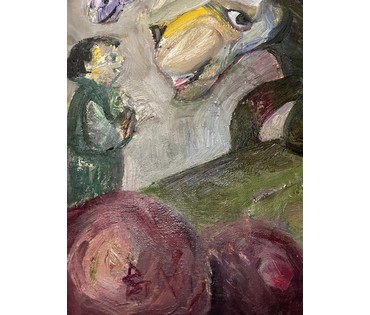 Акулов В.И "Сложности дрессировки...по мотивам Марка Шагала", 2009г. Холст, масло. Размер 70х60 см. № 3321 (артикул №3321) - фото №4