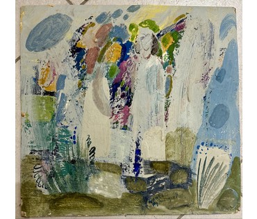 Кузнецов А.В. Картон, масло. 1987г. Размер 29,4х28,2 см. № 3322 (артикул №3322) - фото №3