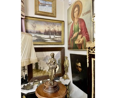 Скульптура "Осень", 19 век. Европа. Бронза, основание дерево орех. Высота 41 см. № 3327 (артикул №3327) - фото №4