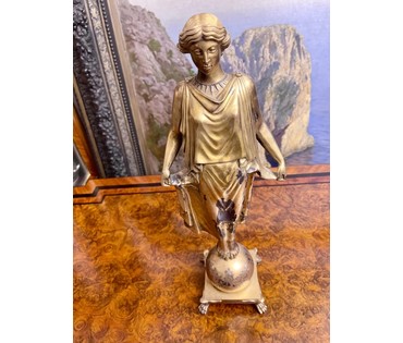 Скульптура "Фортуна",19 век. Россия. Бронза, патина, золочение. Высота 43 см. № 3333 (артикул №3333) - фото №1