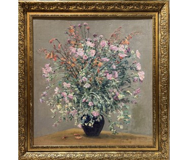 Бржозовский Г.Ф "Полевые цветы", холст на картоне, масло. Размер 67х62 см. № 3438 (артикул №3438) - фото №1