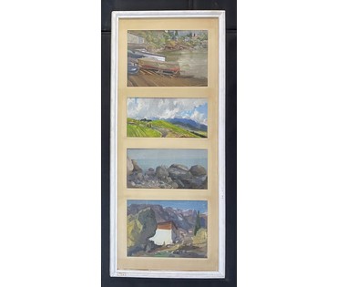 Бржозовский Г.Ф "Лодки", картон, масло. Размер 23х32 см. № 3440 (артикул №3440) - фото №2