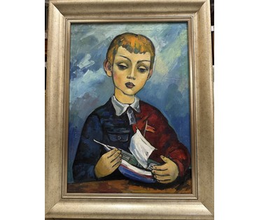 Рогалевич М.В "Хлопчык з караблікам", 1967г. Холст, масло.Размер 65х46 см. с рамой 80х61 см. № 3441 (артикул №3441) - фото №1