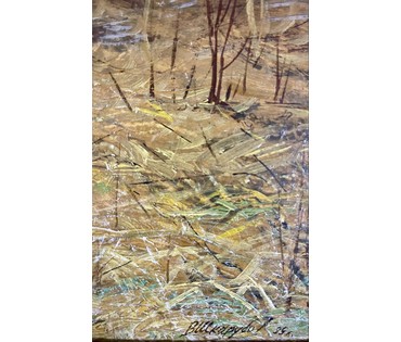 Шкарубо В.Ф "Сумерки", 1995г. Картон, масло. Размер 30х40 см. с рамой 52х42 см. № 3447 (артикул №3447) - фото №11