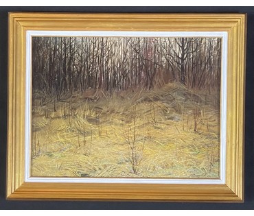 Шкарубо В.Ф "Сумерки", 1995г. Картон, масло. Размер 30х40 см. с рамой 52х42 см. № 3447 (артикул №3447) - фото №4