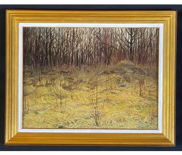 Шкарубо В.Ф "Сумерки", 1995г. Картон, масло. Размер 30х40 см. с рамой 52х42 см. № 3447 (артикул №3447) - фото №5