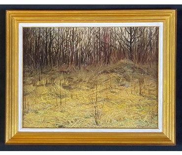 Шкарубо В.Ф "Сумерки", 1995г. Картон, масло. Размер 30х40 см. с рамой 52х42 см. № 3447 (артикул №3447) - фото №2