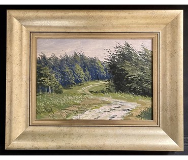 Шкарубо В.Ф "Летний ветер", 2009г. Картон, масло. Размер 24х34 см.. с родной рамой 42х32 см. № 3448 (артикул №3448) - фото №1