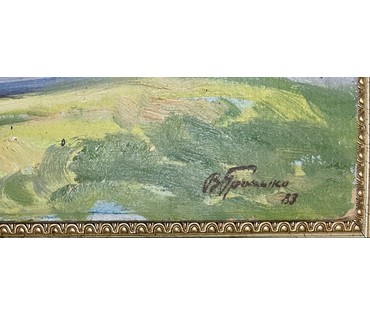 Громыко В.А "Облака", 1983г. Картон, масло. Размер 49х35 см. № 3452 (артикул №3452) - фото №3