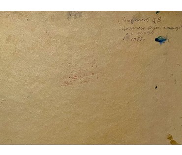 Маслеников П.В "Цнянское водохранилище", 1987 г. Картон, масло. Размер 40х50 см. № 3453 (артикул №3453) - фото №2