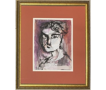 Акулов В.И "Образ", 2011г. Смешанная техника. Размер с паспарту 36,5х44 см. № 3454 (артикул №3454) - фото №1