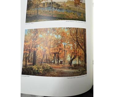 Бржозовский Г.Ф "Осенний парк"", 1978 г. Холст, масло, на картоне. Вариант каталожной работы. Размер 49,5х32 см. № 3464 (артикул №3464) - фото №3