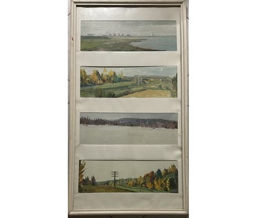 Бржозовский Г.Ф "Пейзажи", холст, масло. Размер 54х100см. (артикул №3467) - фото №1