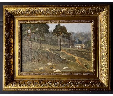 Корженевский А.С "Юрьева горка", 1973г. Картон, масло. Размер 24х34 см. № 3471 (артикул №3471) - фото №1