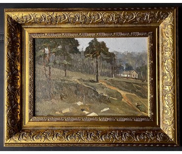 Корженевский А.С "Юрьева горка", 1973г. Картон, масло. Размер 24х34 см. № 3471 (артикул №3471) - фото №2
