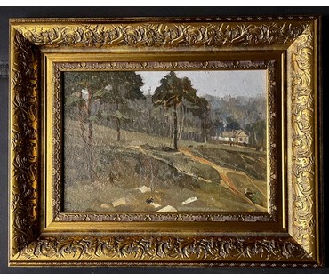 Корженевский А.С "Юрьева горка", 1973г. Картон, масло. Размер 24х34 см. № 3471 (артикул №3471) - фото №4
