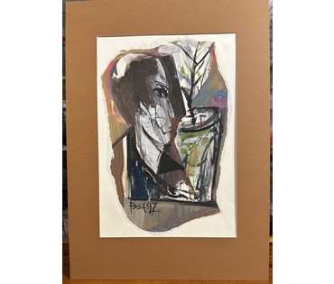 Акулов В.И "Портрет неизвестного", 1997г. Смешанная техника. Размер 60х45 см. № 3474 (артикул №3474) - фото №1